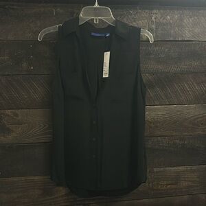 NWT black dress button down tank top